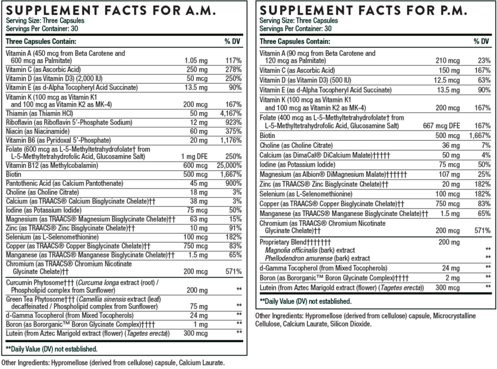 Thorne Multi-Vitamin Elite A.M. P.M NSF Kit — view 3