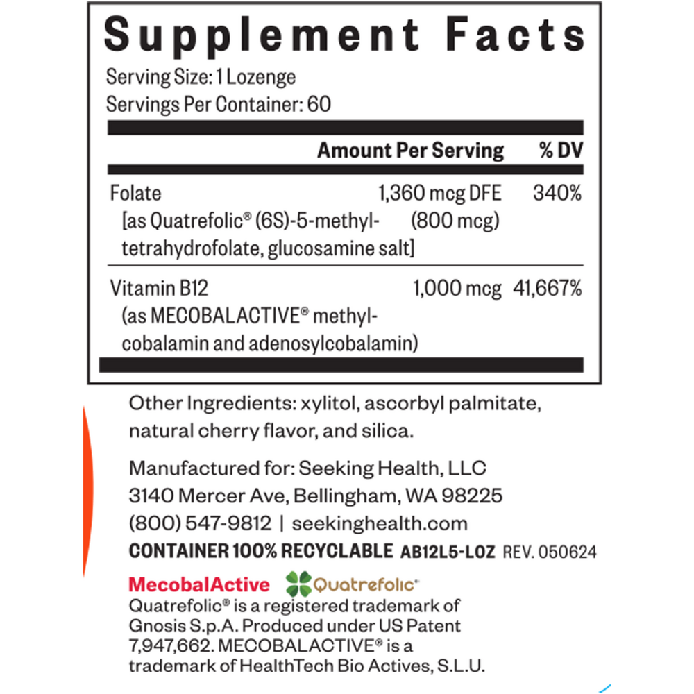 Seeking Health Methyl B12 with L-Methylfolate — view 3