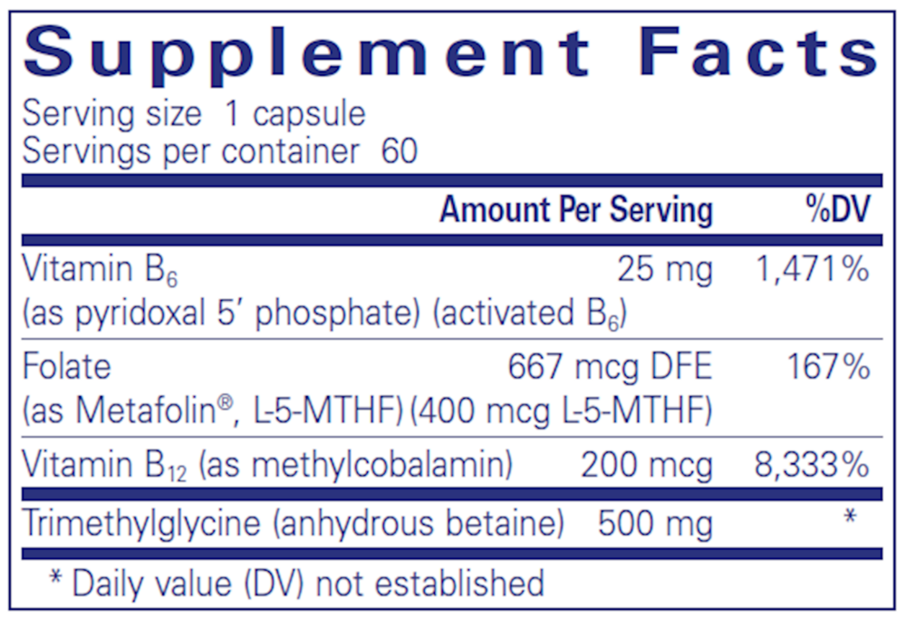 Pure Encapsulations Homocysteine Factors — view 3