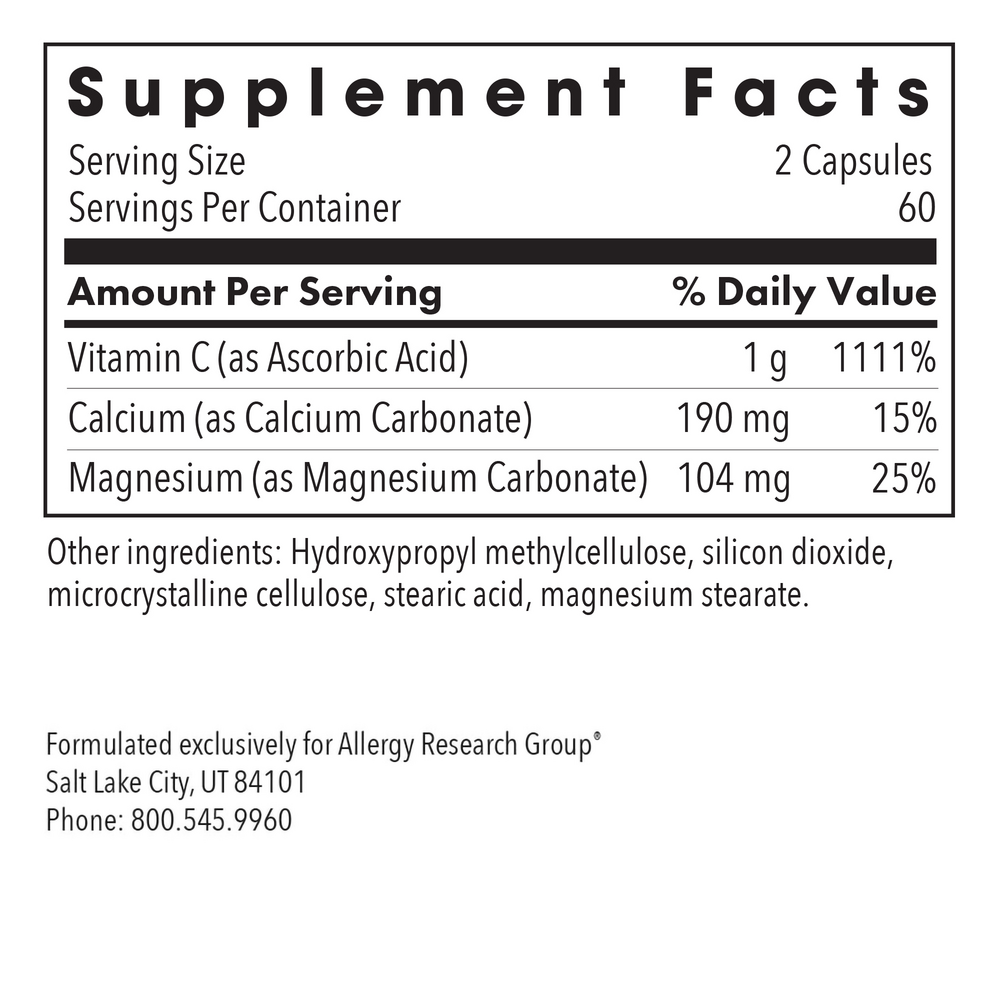 Allergy Research Group Buffered Vitamin C Capsules — view 3
