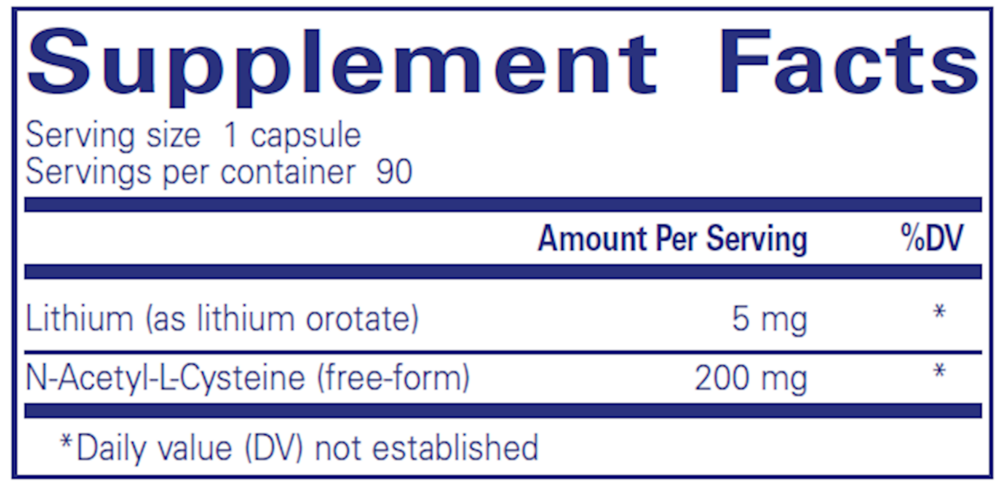 Pure Encapsulations Lithium (Orotate) 5mg — view 3