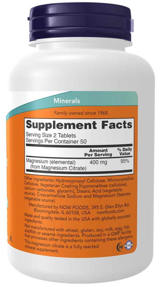 NOW Foods Magnesium Citrate 200mg — view 3