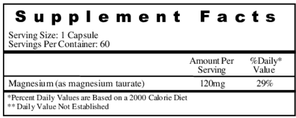 Ecological Formulas/Cardiovascular Research Magnesium Taurate 125mg — view 3