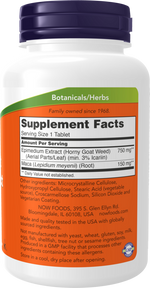 NOW Foods Horny Goat Weed Extract 750mg — view 3 — view 3