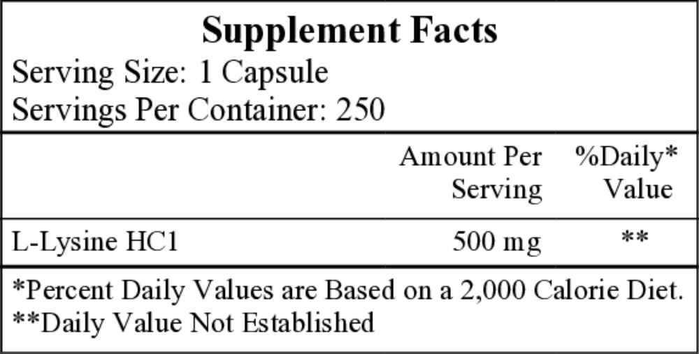 Ecological Formulas/Cardiovascular Research L-Lysine 500mg — view 3