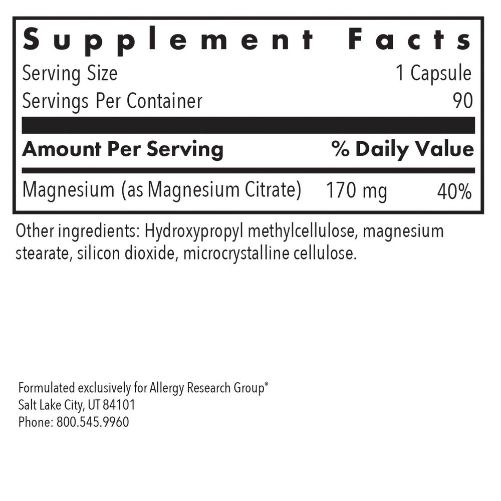 Allergy Research Group Magnesium Citrate — view 3