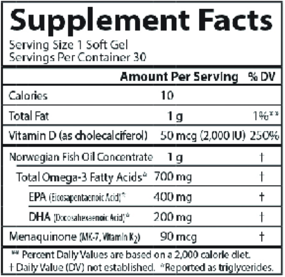 Carlson Labs Elite Omega 3 + D3 & K — view 3