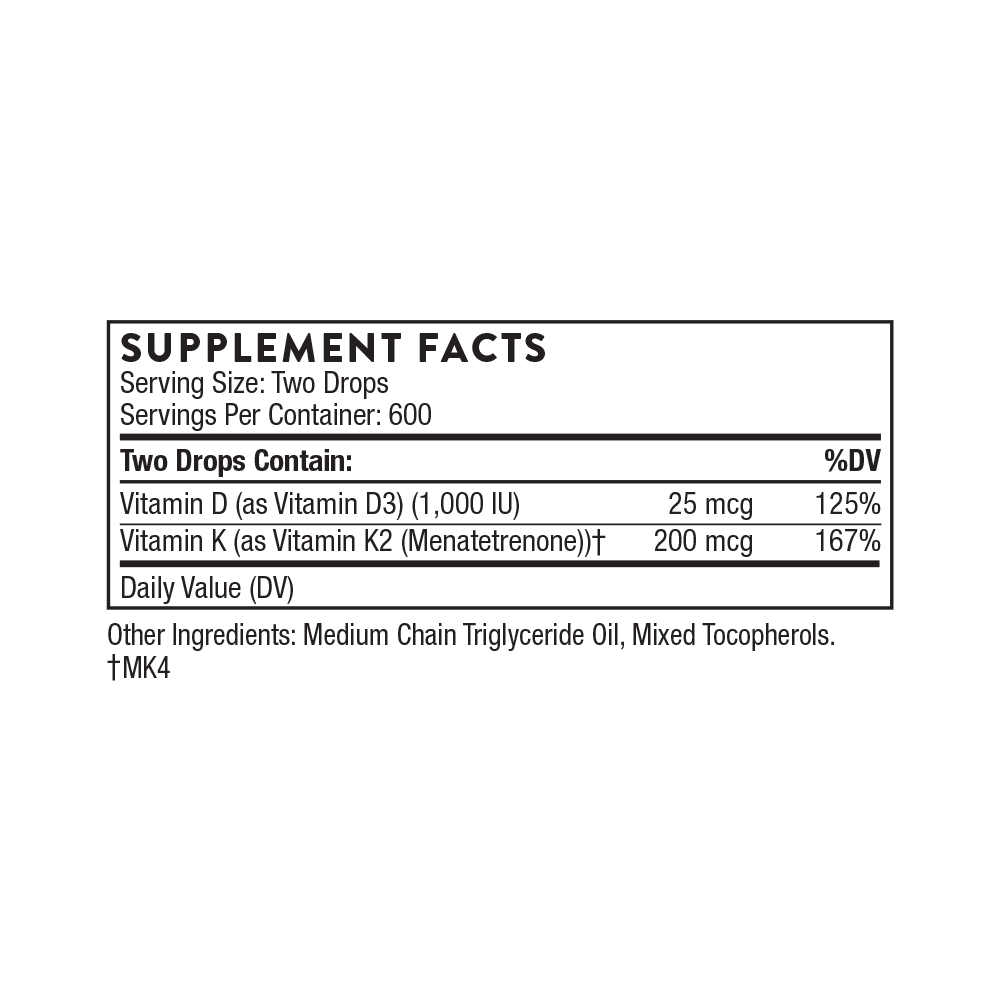 Thorne Vitamin D + K2 Liquid — view 3