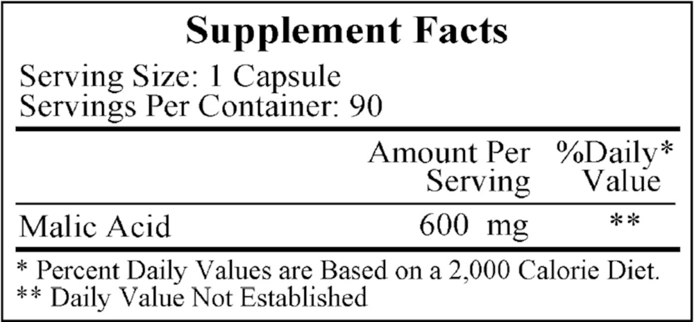 Ecological Formulas/Cardiovascular Research Malic Acid 600mg — view 3