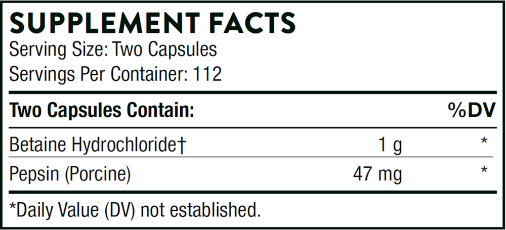 Thorne Betaine HCL & Pepsin — view 3