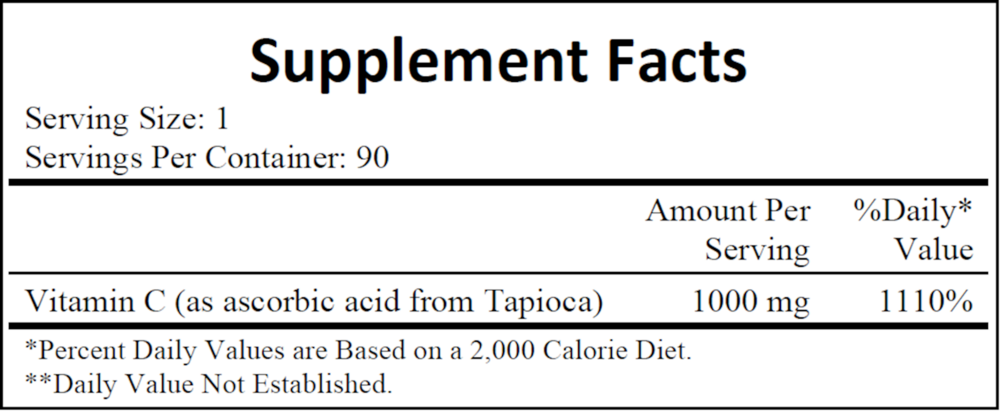 Ecological Formulas/Cardiovascular Research Vitamin C-1000 (from tapioca) — view 3