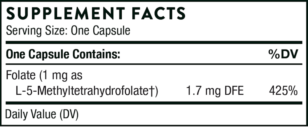 Thorne 5-MTHF 1mg — view 3