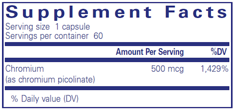 Pure Encapsulations Chromium (Picolinate) 500mcg — view 3