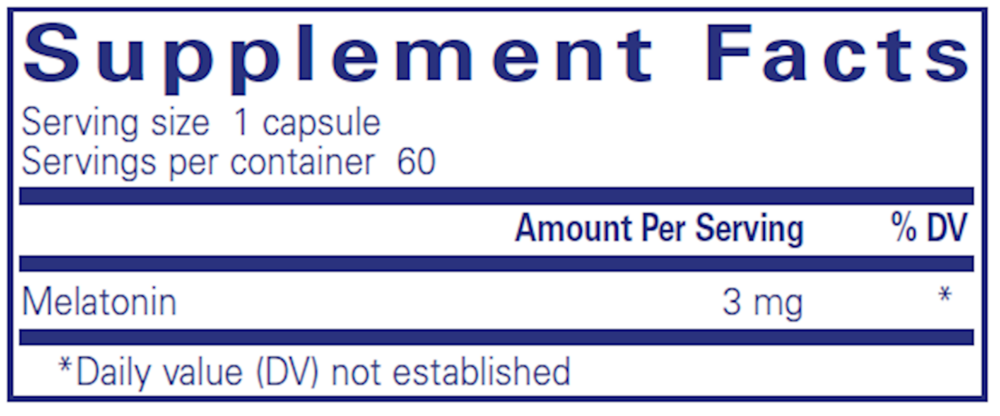 Pure Encapsulations Melatonin 3mg — view 3